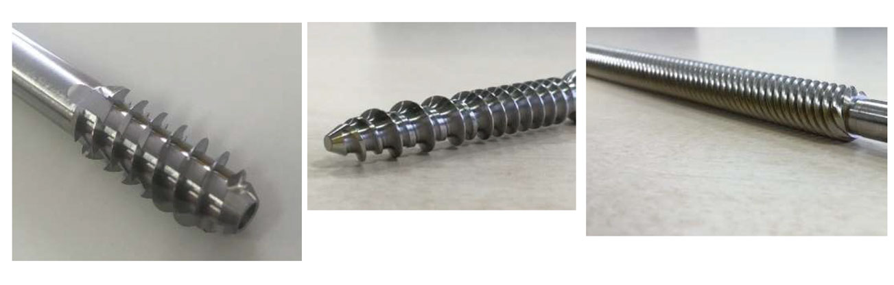 Orthopedic bone screw / 6-row feed screw for drip control